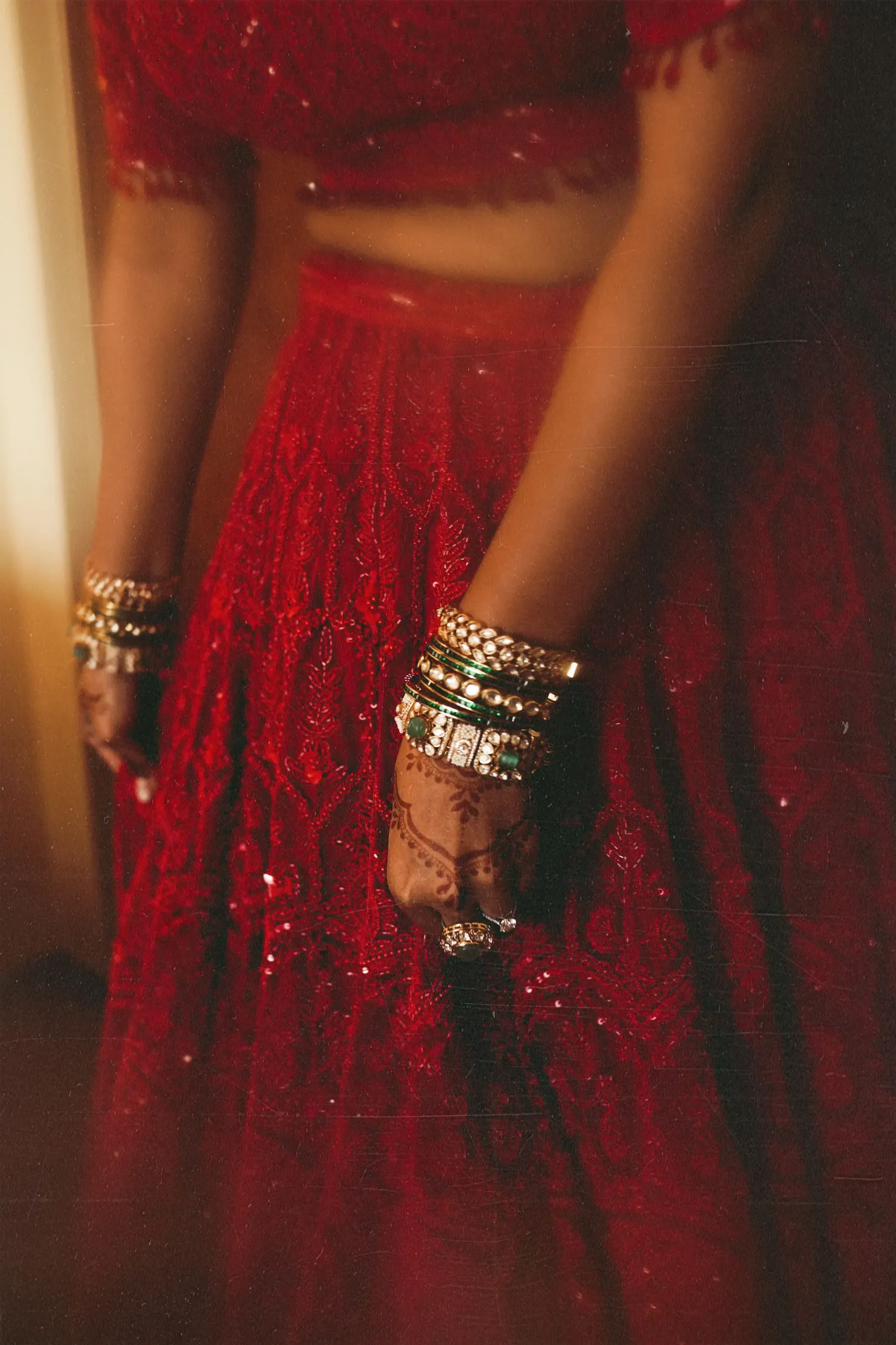 Anar Mirror Work Lehenga Set, detail