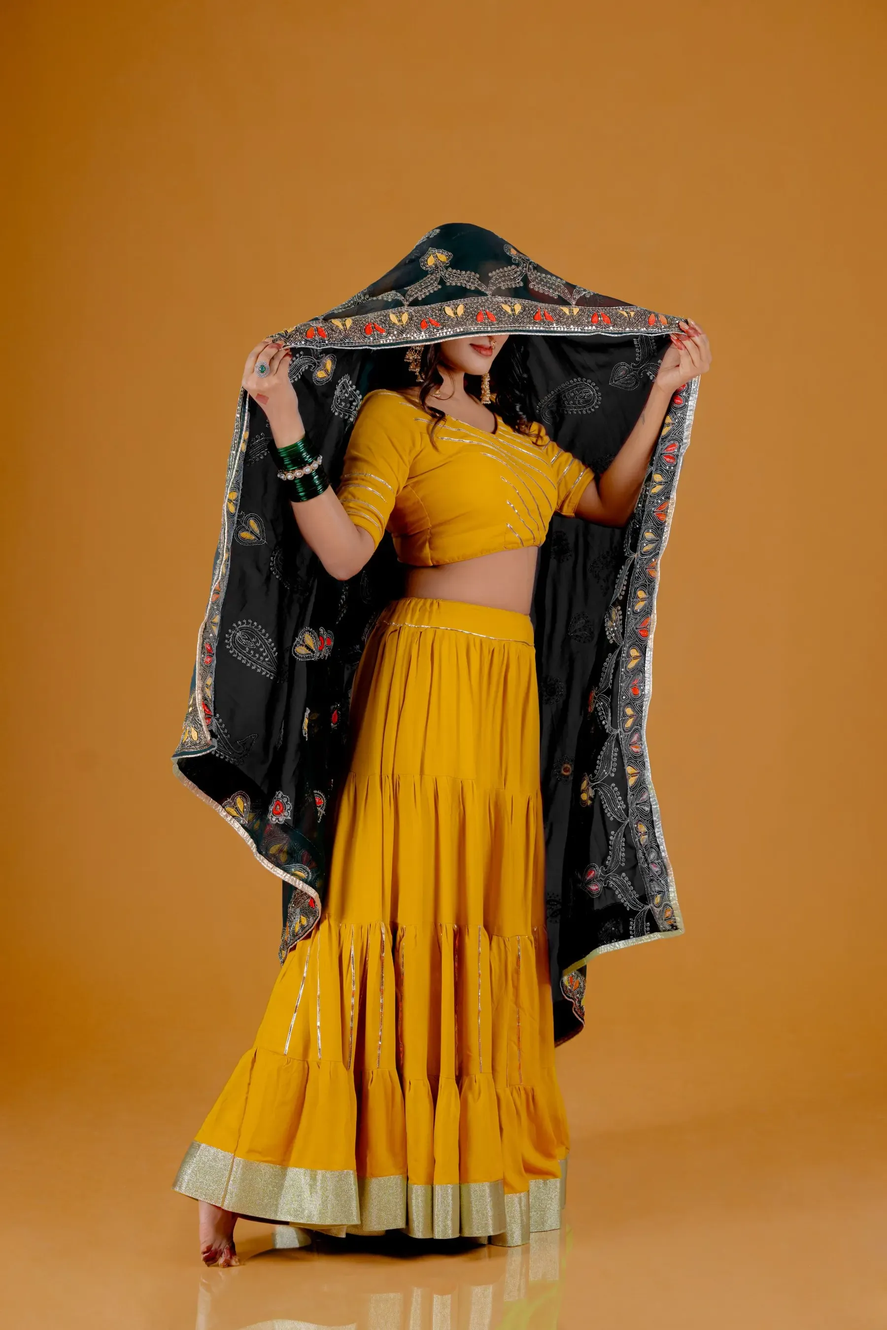 Kaali Printed Modal Silk Dupatta, front view