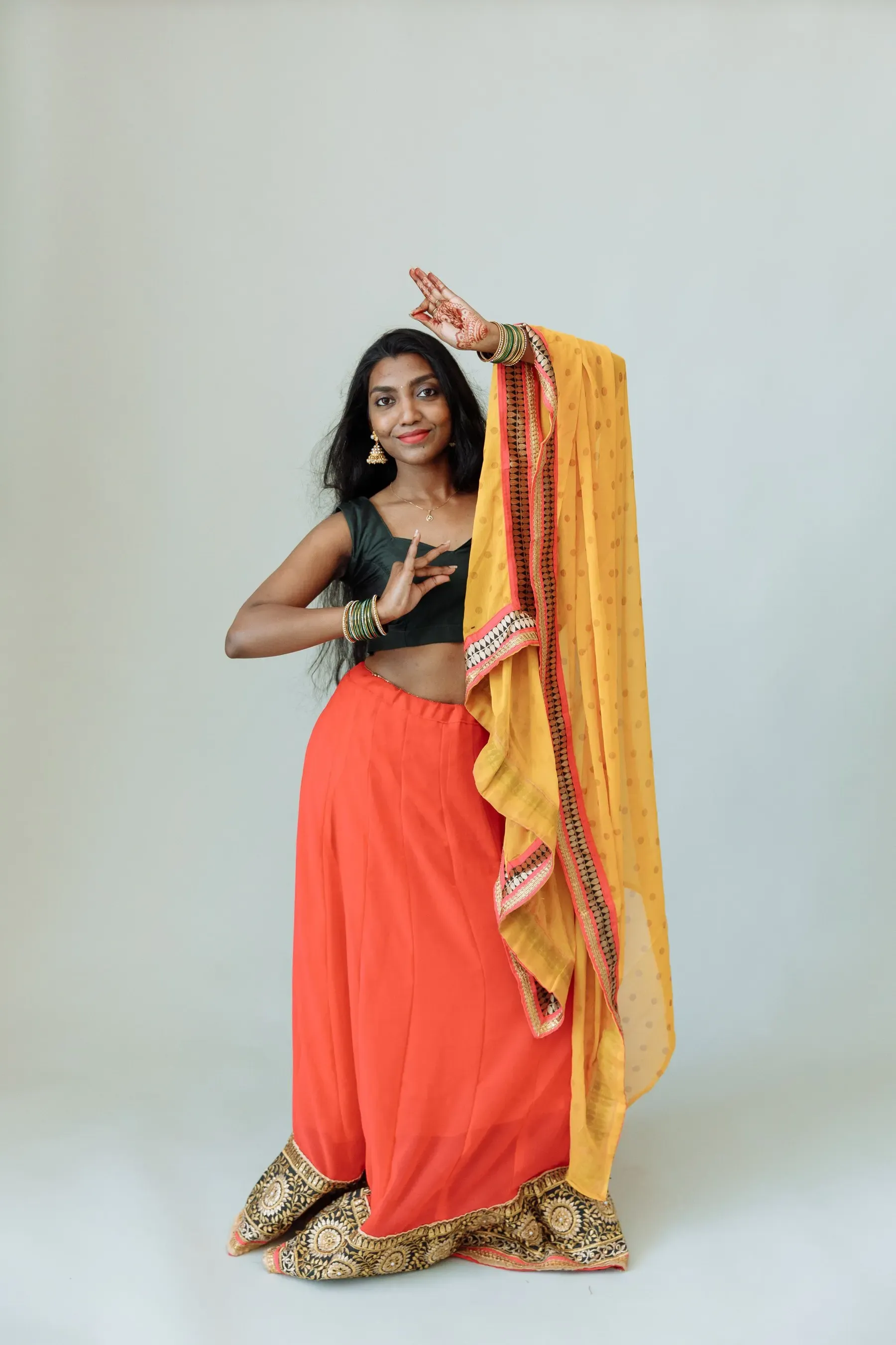 Sindoor Georgette Lehenga Set, front view